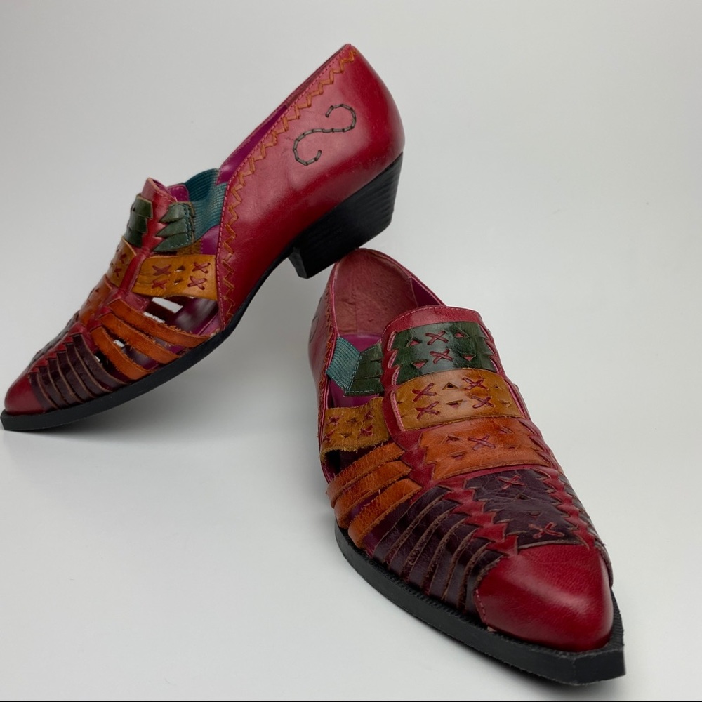 Vintage Mister Shoes Colorful Leather Cage Sandals